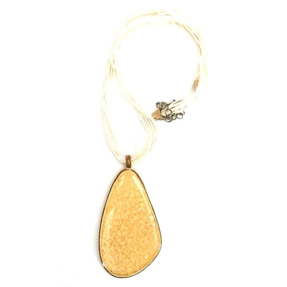 Poured Vanilla Resin & Sterling Silver Necklace & Earrings Pierced